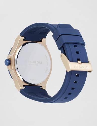 Image of Kenneth Cole Quartz Analog with Date Blue Dial Blue Silicone Strap Watch for Men - KCWGN0034403MN
