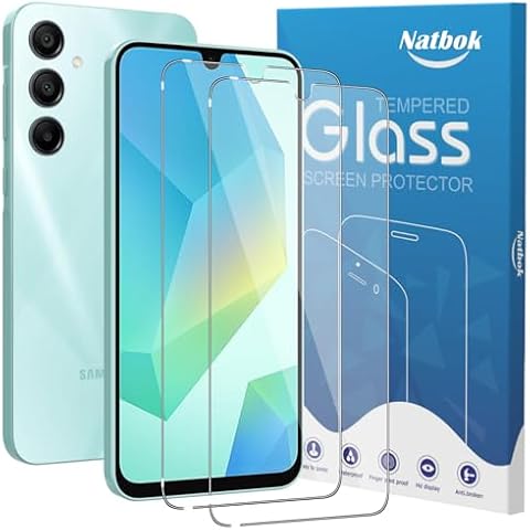 Natbok 2 Pack Compatible with Samsung Galaxy A16 5G/A26 5G Screen Protector,Full Coverage 9H Tempered Glass Film,HD Clear Scratch Resistant,Bubble-Free for Galaxy A26 5G Screen Protector Cover
