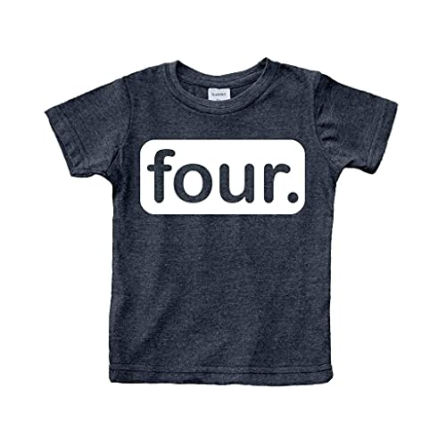 4th Birthday Shirt boy Gifts for 4 Year Old Boys Shirts Toddler Tshirt Fourth (Charcoal Black, 4T)