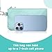 Mini Zip Around Wristlet Keychain Wallet for Women Detachable Dual Pouch Wristlet Portable Phone Coin Purse Coin Pocket (Light Blue+Dark Blue)