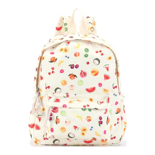 BBIQI Mochila Strawberry Cute Estética Frutas Mochila Coquette Nylon Daypack Mochila, Amarelo - Frutas, Large, Casual