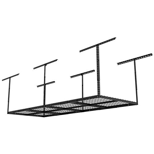Ergosolid – Deckenregal aus Stahl, stabil, bis 250kg, Schwarz, 244 x 91 cm
