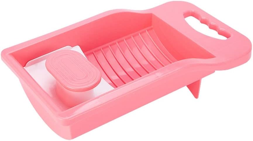 Washboard Washboard for Laundry Thicken PP Washing Board with Anti-Slip Hand Guard Mini Hand Wash Washboard Wash Basin for Hand Washing(OneColor)