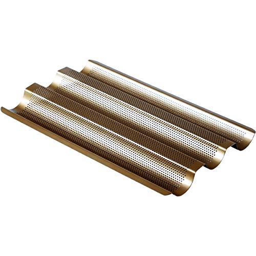 Bandeja de hornear para baguette francesa antiadherente molde de pan francés perforado para hornear pan pan Cover