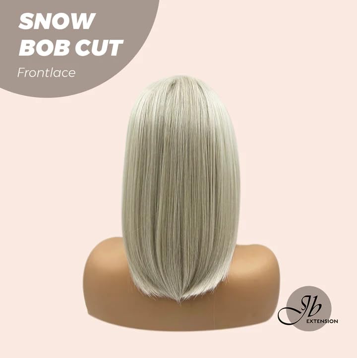 Miniatura 3 de Peluca de encaje frontal SNOW Bob corte blanco pelucas rectas para mujer, pelucas sintéticas naturales para uso diario (pelucas de cabello natural)