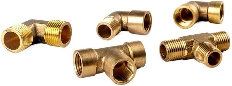 1/8" 1/4" 3/8" 1/2" 3/4" Male/Female Thread L-type T-shaped Pneumatic/Plumbing Brass Pipe Fitting Water Oil Gas (L-M,3/4") Plumbing Fittings