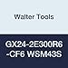 Walter Tools GX24-2E300R6-CF6 WSM43S Carbide Tiger-Tec Grooving Indexable Turning Insert, 0.008" Corner Radius (Pack of 10)