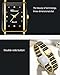 Gosasa Vintage Couple Watches Men and Women Matching Quartz Watch Square Ceramic His and Hers Watches Set Pair Diamond Waterproof (Gold Black)