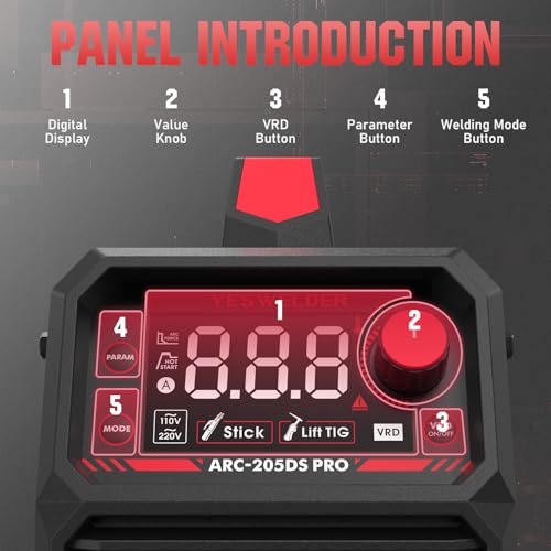 Yeswelder STICK WELDER 205Amp Large Led Display Digital Inverter Igbt Welding Machine,110V/220V Dual Voltage Hot Start Portable Mma Arc Welder Machine thumb #4