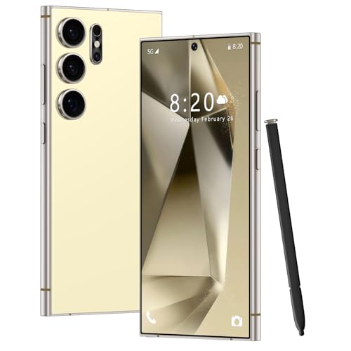 Unlocked Android Phone, 5G Smartphone, 8+256GB Android Cell Phone, 6800 mAh Battery, 50MP+24MP Camera, 6.8" LCD Display, 50W Fast Charging, Dual SIM, US Version (Canary Yellow) -  ChaosBandit, S24 Ultra