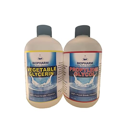 Propylene Glycol and Vegetable Glycerin Combo 2-Pack: one PG and one VG, 500 mL (1.06 Pint) Each — Food-Grade Kosher Liquids — Dispensing Caps Included