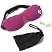 Sleep Mask by Bedtime Bliss® - Contoured & Comfortable With Moldex® Ear Plug Set. Includes Carry Pouch for Eye Mask and Ear Plugs - Great for Travel, Shift Work & Meditation (Pink)