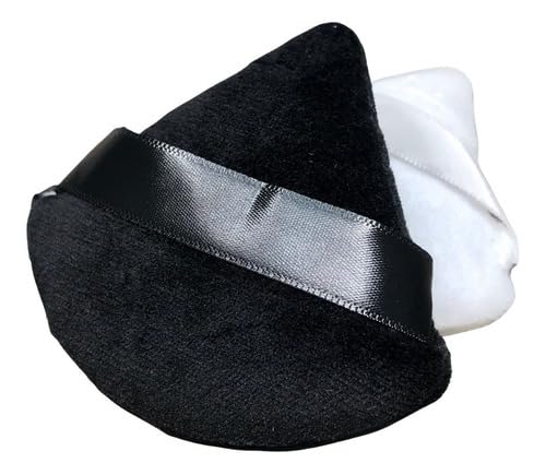 Kit Esponja Maquiagem Triangulo Veludo, Preto e Branco, Miss Frandy