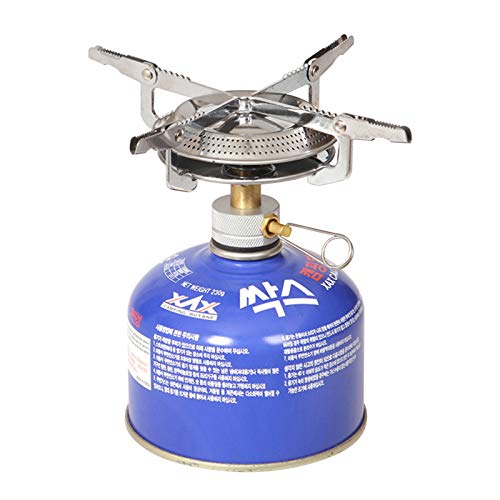 ALTcompluser Camping Kachel Draagbare Camping Gasfornuis Mini Pocket Gasbrander Koken Vouwbrander Titanium Camping Kookgerei Set voor BBQ Picknick Camping