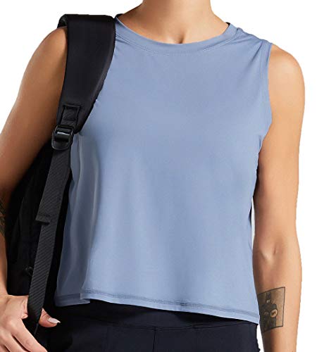 Ice Silk Workout Tops for Women Quick Dry Muscle Gym Running Shirts Sleeveless Flowy
