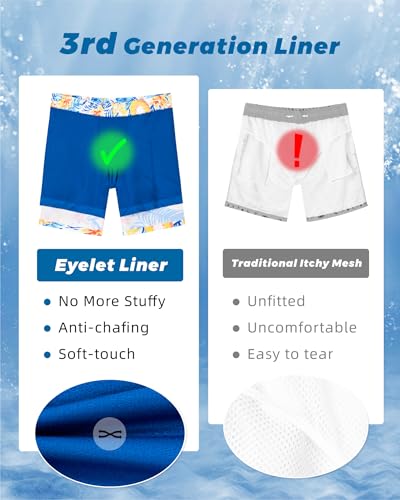 Image of SURF CUZ Mens Swim Trunks with Compression Liner Swim Shorts 7 inch Swimming Trunks Stretch 7 Inch Swim Suits Quick Dry