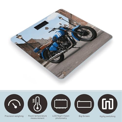 Báscula de Baño Digital Vintage Motorbike Precisa y Estable miniatura 3