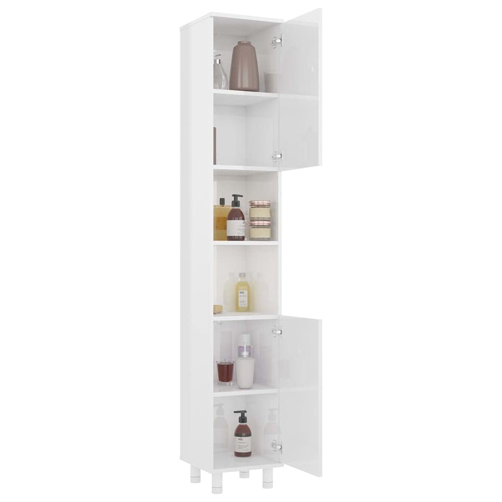 Home Garden Mobile Bagno Bianco Lucido 30x30x179 cm Legno Ingegnerizzato
