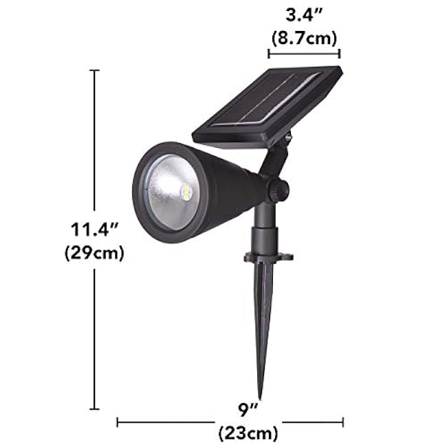 Sterno Home GL40460 Outdoor Solar LED Black Light Kit, Ground or Wall Mountable, Landscape Waterproof Security Lighting with Adjustable Spotlight for Patio, Porch, Deck, Garden, Pool - 2 Pack