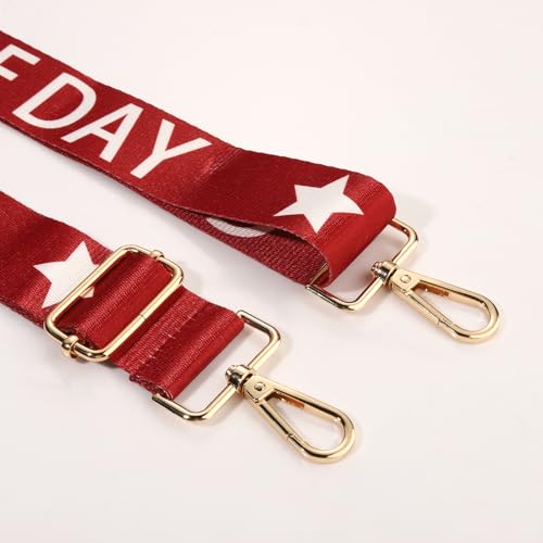 Image of Game Day Purse Strap Replacement Crossbody Wide Shoulder Strap Star Football Strap for Stadium Approved Clear Bag