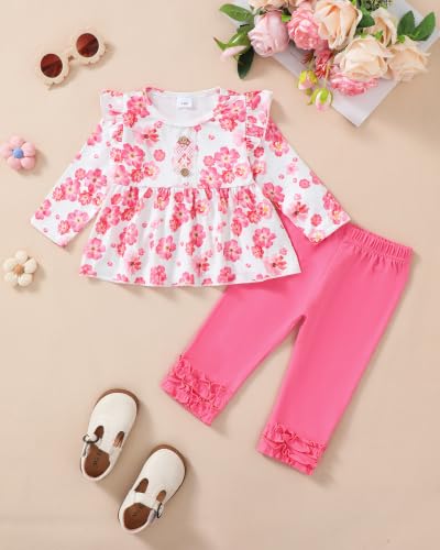 Image of Baby Girl Clothes Infant Toddler Clothes Fall Winter Outfit Clothing Set | Baby Girl Tops Pants Set, Long Sleeve Infant Clothes, Baby Girl Stuff, Toddler Stuff, Girls Clothing Set, Gift