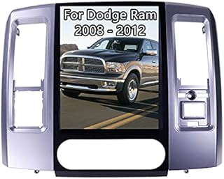 ZWNAV Android Tesla Style Radio for Dodge Ram 1500 2500 3500 2008-2012 Car Stereo Autoradio 2 din GPS Navigation Multimedia Player DSP Wireless Carplay Head Unit (2008-2012, 64GB Three Seats)