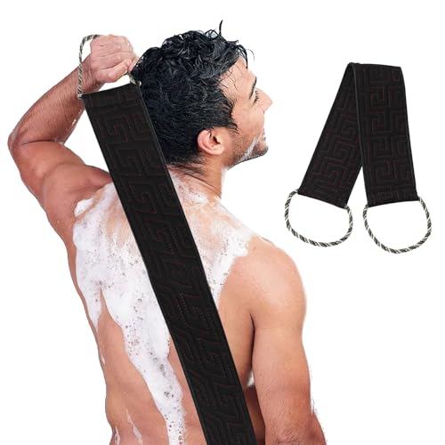 Back Scrubber for Shower, 32 Inches Back Scrubbers for Use in Shower with Handles, Double Sided Body Exfoliator Bath Tool to Scrub Your Body Deeply, Back Washers for Shower for Men & Women