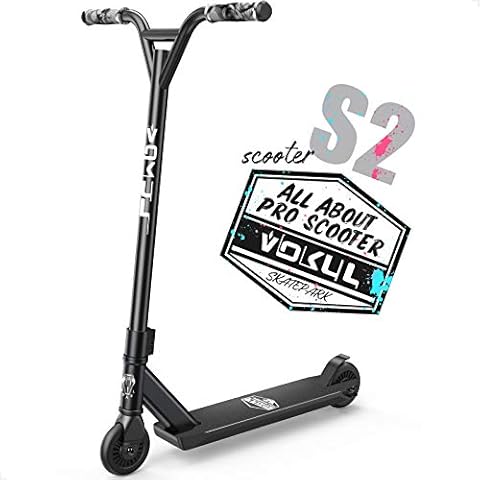 VOKUL Pro Stunt Scooter with Stable Performance - Best Entry Level Tricks Freestyle Pro Scooter for Age 6 Up Kids,Boys,Girls - CrMo4130 Chromoly Bar - Reinforced 20" L4.1 W Deck(Black) Cover