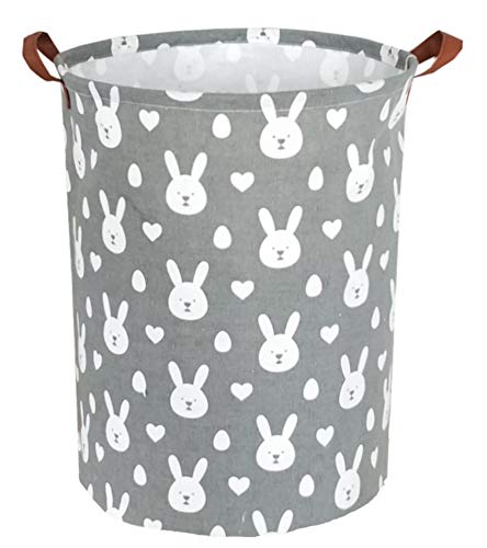 ESSME Large Storage Bin,Canvas Fabric Storage Baskets with Handles,Collaspible Laundry Hamper for Household,Gift