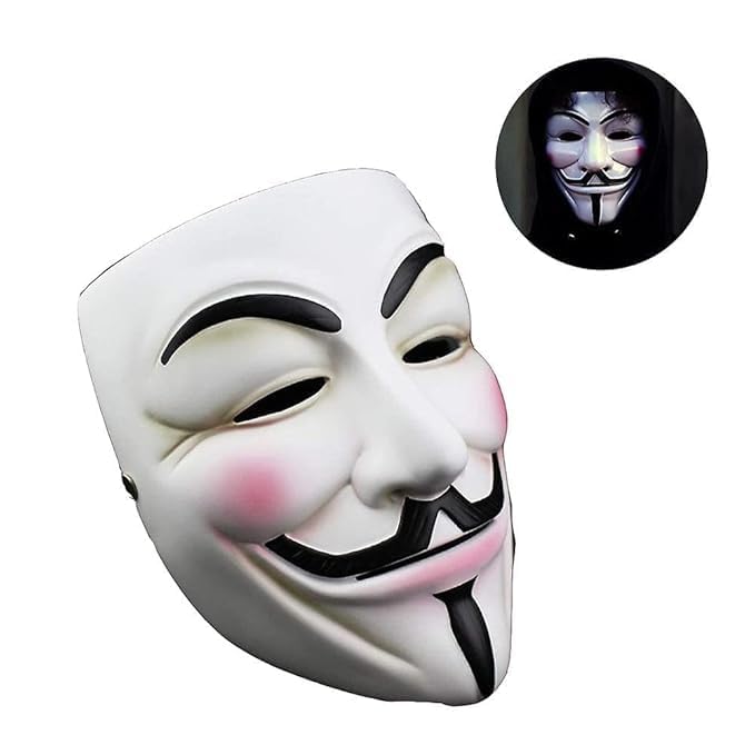 Image of ARYANSH SHOPPE V for Vendetta Mask Halloween Masks Guy (WHITE V MASK) (PACK OF 1)