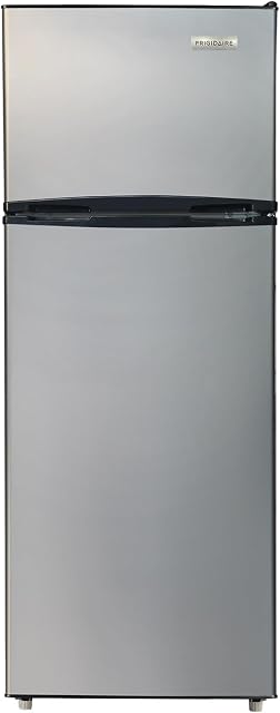 Frigidaire EFR749_AMZ EFR749-AMZ, 2 Door Apartment Size Refrigerator with Freezer, 7.5 cu ft, Retro, Silver, Black
