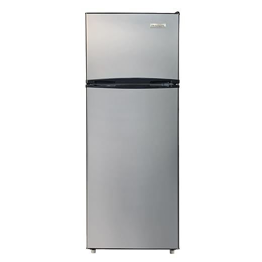 Frigidaire 2 Door Apartment Size Refrigerator with Freezer, 7.5 cu ft, Retro, Silver, Platinum