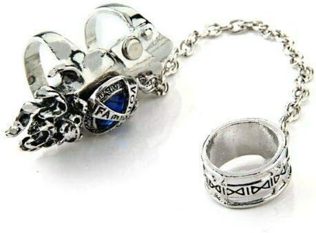 ELECTROPRIMERhinestone Metal Armor EMO Punk Finger Ring 0.67-0.75" HOT R2H8