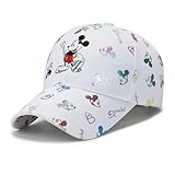 Meliaen 1 Pza Gran Oferta Gorra de Dibujos Animados for Mujer Mickey Mouse béisbol Ropa de Calle Femenina Sombrero de papá(White)