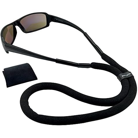 pamindo® Brillenband schwimmfähig für Wassersport & Freizeit - Sportbrillenband für Damen, Herren & Kinder - schwimmend & sicherer Halt - Schwarz Cover