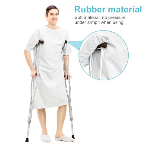 Image of Replacement Crutch Pads and Hand Grips and Crutch Tips for Armpits Handle Cover and Foot Pad Crutches Accessories Kit 6 PCS (Coffee)