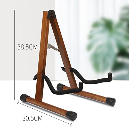 Wood Guitar Stand Floor Stand A Frame Folding Acoustic Guitar Holder Adjustable Electric Classical Guitar Stand Bass Portable Foldable for Ukulele Bass Mandolin Cello Banjo Guitar Accessories Walnut