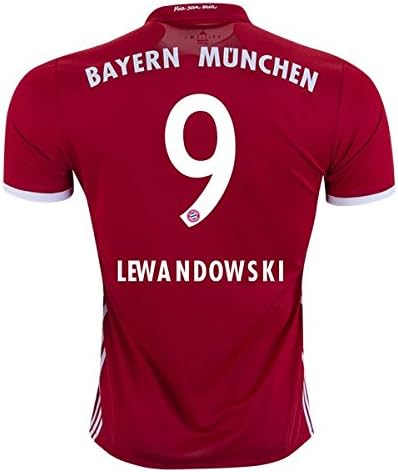 BAYERN MUNICH 2016 - 2017 Home Soccer Jersey LEWANDOWSKI 9 Men's Color Red Size M