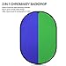 Green Screen Backdrop, 5 x 6.5 ft Collapsible Photography Backdrop, 2-in 1 Reversible Chromakey Green and Blue Background for Video Studio Portrait Shooting, Zoom Meeting, Streaming Live
