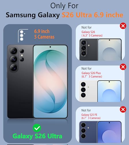 Image of FNTCASE for Samsung Galaxy S26 Ultra Case: Military Grade Drop Protection, 14ft Drop Tested, Screen Protector Included, Anti-Slip Anti-Fingerprint TPU Shockproof Phone Case Cover (Mint Green)