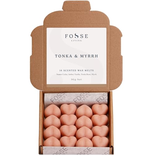 Fosse Living Tonka and Myrrh Strong Scented Wax Melts 16 Pack - The Gift for Every Occasion – Made in The UK