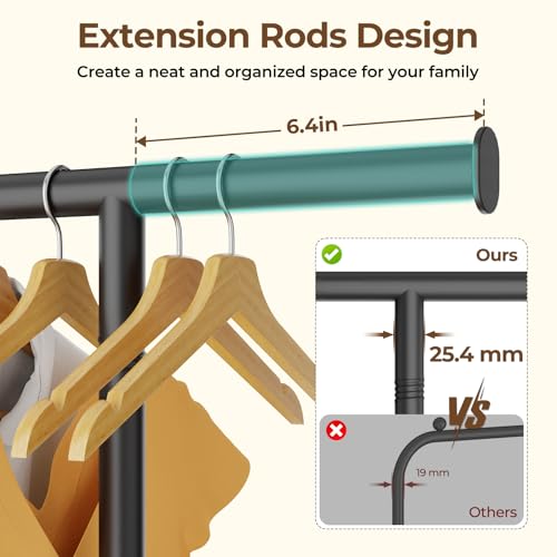 Clothes Rack for Hanging Clothes: Clothing Coat Garment Rolling Racks with Wheels Shelf Portable Closet Storage Organizer Wardrobe Strudy Metal Freestanding Laundry Room Bedroom Dress Shirt Jacket