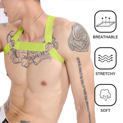 Image of Mens Harness Belt Nylon Elastic Body Shoulder Strap Sexy Halter Club Wear Cosplay Costume