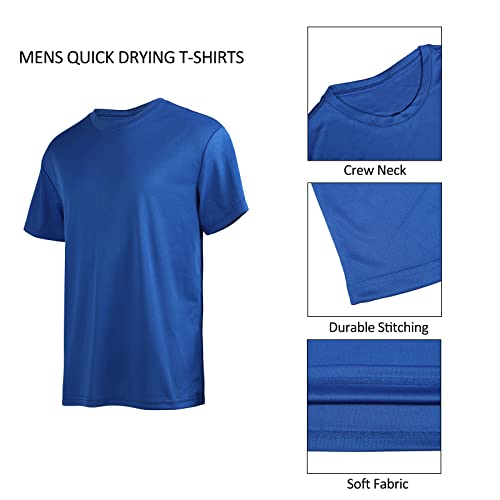 Li Hanton 5-Pack Men's Quick Dry T-Shirt Crew Neck Short Sleeve Value Pack Athletic Workout Running Gym Tee(Set A, Us Xl) #TOP3