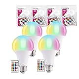 Accesorios de alta calidad: la bombilla LED RGB está equipada con chips LED 5054 de alto brillo, y controlador IC de corriente constante avanzado, que tiene una alta eficiencia luminosa, alta conversión de potencia y larga vida. La pantalla de la bombilla es de PC, que la luz de la bombilla tiene una alta transmitancia y un efecto de iluminación suave. El cuerpo del soporte de la bombilla está hecho de aluminio recubierto de plástico, que puede ser mejor en condiciones de resistencia a la intemperie, y tiene un buen rendimiento de disipación de calor para prolongar la vida útil de la bombilla.