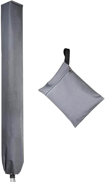 PATIO PLUS Large Whirly Cover Rotary Washing Line Cover 16x16x180cm Universal Premium Durable Oxford fabric + PVC Clothes Airer Protective Cover, Grey