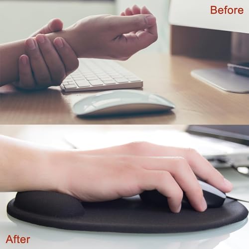 Comfort Mouse Pad Mat with Foam for Pc Laptop-Wrist Rest Mat, Comfortable Memory Foam Anti-Slip Rubber Mouse Wrist Support Pad for Working Gaming (Red) - Image 6