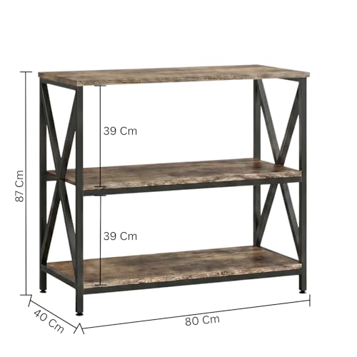 Image of TEKAVO Arina 3 -Tier Kitchen Organizer Rack|Multipurpose Microwave Stand for Kitchen Platform & OTG Oven|Steel Utensils Storage Shelf | Forest Wood, Metal (80x40x87 cm) - DIY