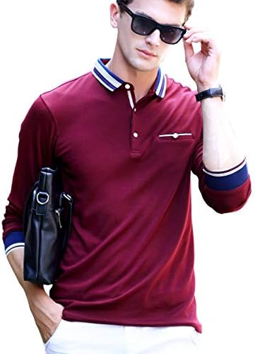 XTAPANMen's Polo Shirt Casual Long Short Sleeve Classic Fashion Polo Cotton T Golf Sport Shirt