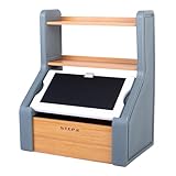 Step2 Harmony Toy Storage Box, Kids Toy Storage Bin with Chalkboard Lid, Easel & Toy Organizer in One, Made of Durable Plastic, For Toddlers 2+ Years Old, Sage Gray